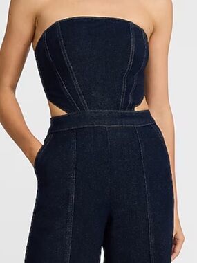 Express - strapless denim jumpsuit